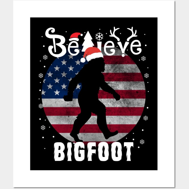 Bigfoot Believe Christmas Wall Art by sopiansentor8